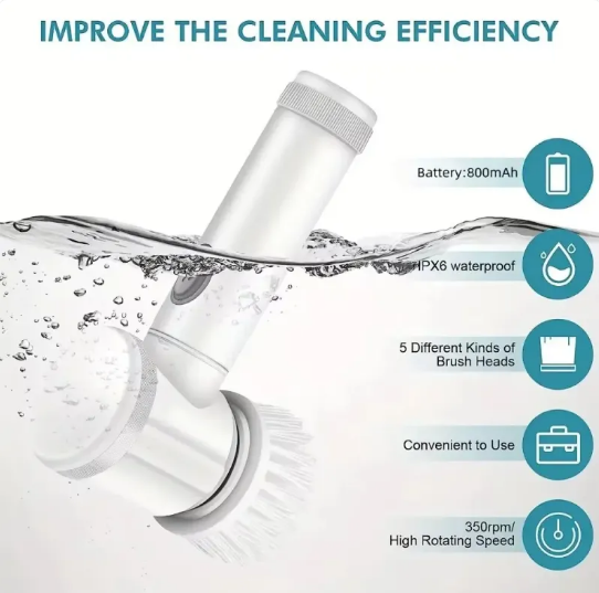 Nookivo 5-Head Electric Spin Scrubber