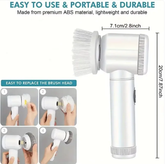 Nookivo 5-Head Electric Spin Scrubber