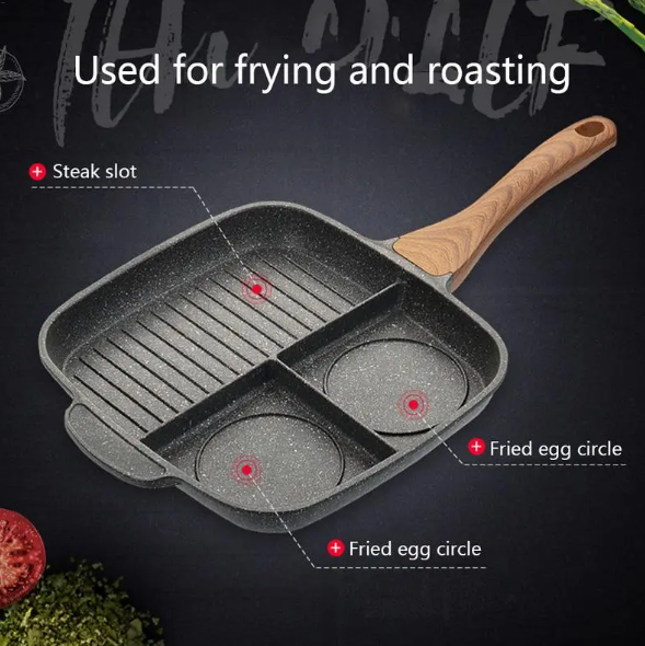 Nookivo 3-in-1 Nonstick Divided Frying Pan