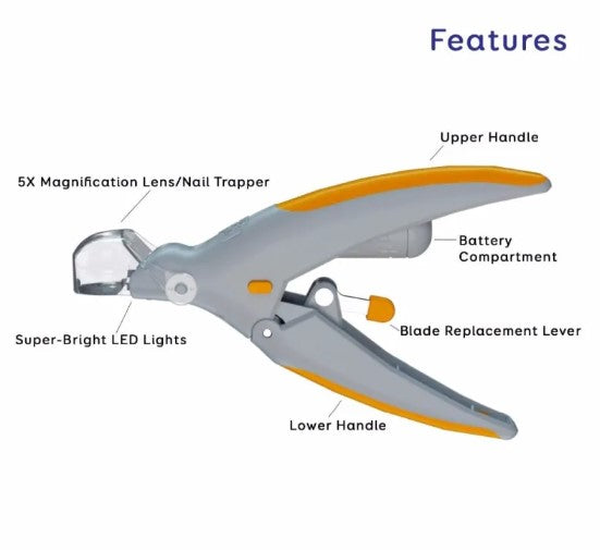 Nookivo Manual LED Pet Nail Clipper for Dogs & Cats