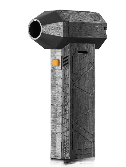 Standard gray cordless air duster with a black nozzle and orange power button